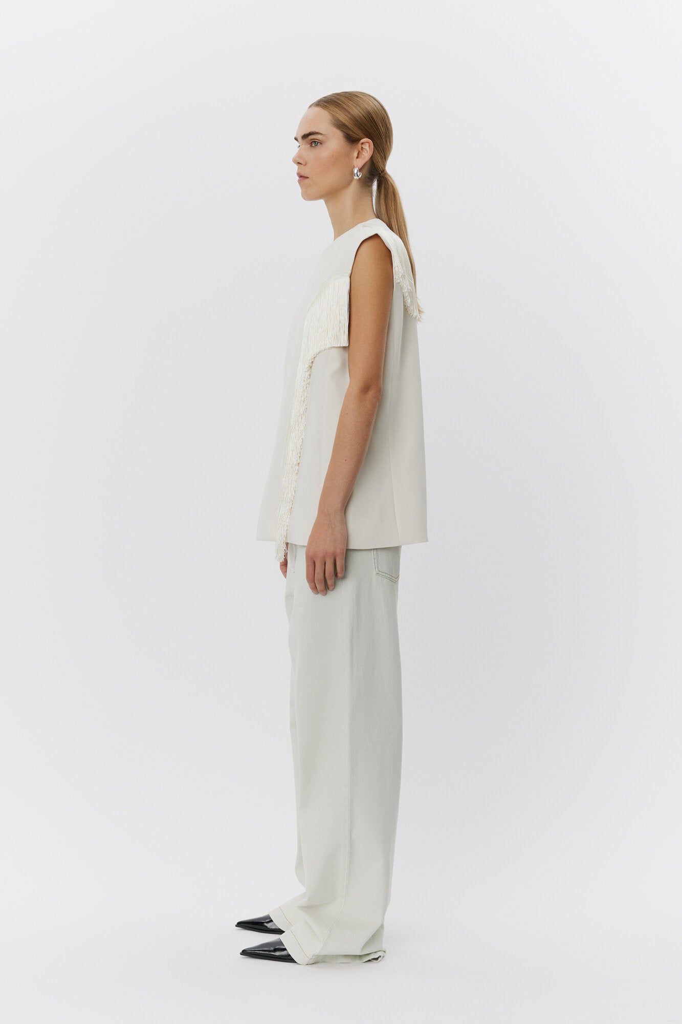 Levy Classic Gabardine vest - Ivory Shade